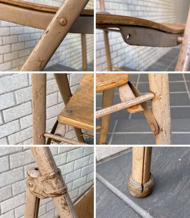 USビンテージ US Vintage アメリカンシーティングカンパニー AMERICAN SEATING COMPANY フォールディングチェア 1920-1940's B ■