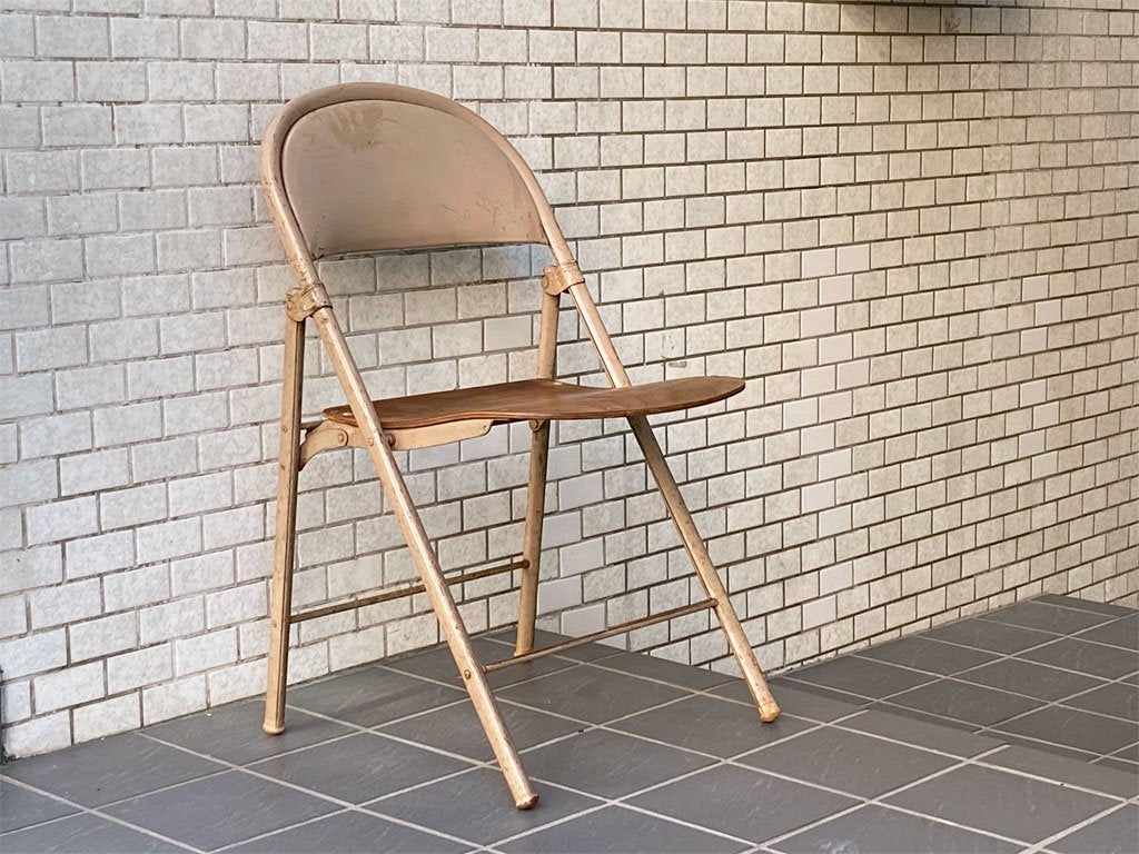 USビンテージ US Vintage アメリカンシーティングカンパニー AMERICAN SEATING COMPANY フォールディングチェア 1920-1940's A ■