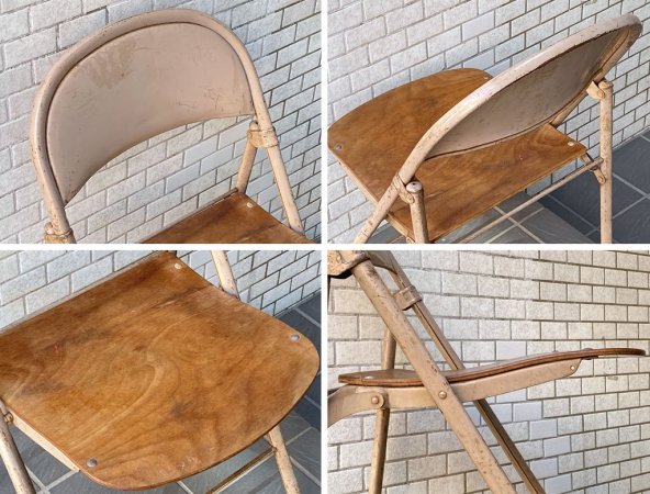 USビンテージ US Vintage アメリカンシーティングカンパニー AMERICAN SEATING COMPANY フォールディングチェア 1920-1940's A ■
