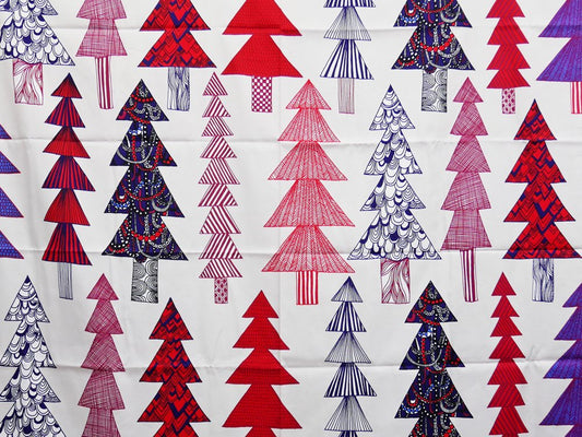 マリメッコ marimekko クーシコッサ KUUSIKOSSA 2012 クリスマス限定 ファブリック 生地 ツリー柄 マイヤ ロウエカリ 155×155cm 北欧雑貨 ●