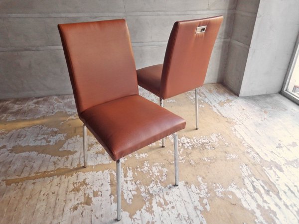 ホテルオークラ東京 別館 Hotel Okura カフェ カメリア 使用 ダイニングチェア 2脚セット ダークブラウン ジャパンミッドセンチュリー 希少♪