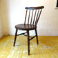 アンティーク スピンドルバック ダイニングチェア スポークバック サイドチェア ニレ無垢材 楡 ラウンドシート Antique Chair ★