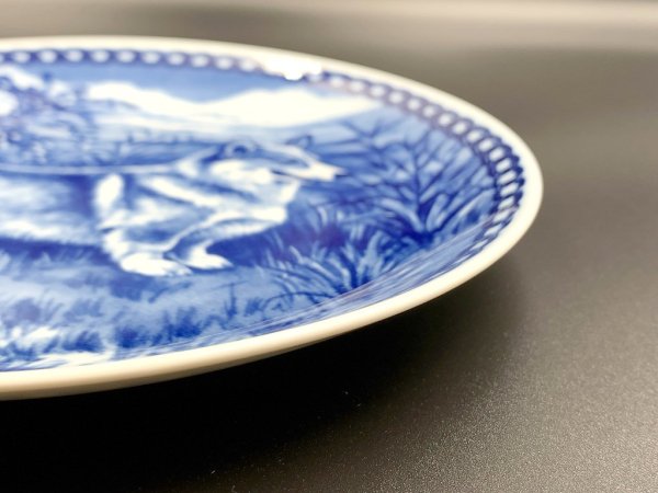 トーブ スペンセン トーブ スヴェンセン Tove Svendsen ドッグプレート ウォールプレート 絵皿 ウェルシュコーギー 犬 ブルー 北欧 デンマーク ◎