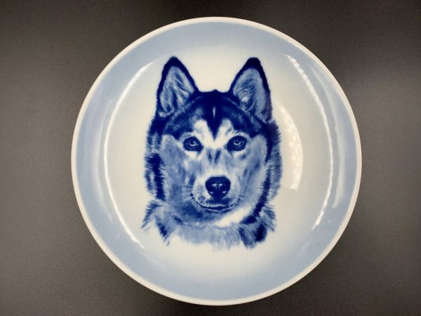 トーブ スペンセン トーブ スヴェンセン Tove Svendsen ドッグプレート ウォールプレート 絵皿 シベリアンハスキー 犬 ブルー 北欧 デンマーク ◎
