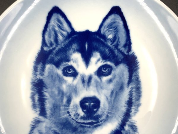 トーブ スペンセン トーブ スヴェンセン Tove Svendsen ドッグプレート ウォールプレート 絵皿 シベリアンハスキー 犬 ブルー 北欧 デンマーク ◎