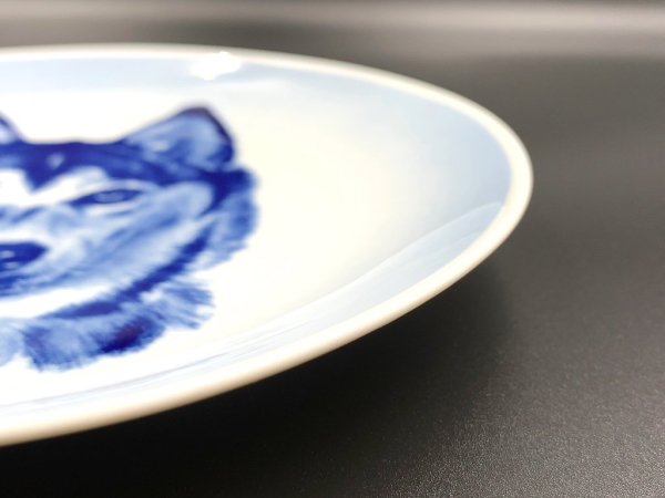 トーブ スペンセン トーブ スヴェンセン Tove Svendsen ドッグプレート ウォールプレート 絵皿 シベリアンハスキー 犬 ブルー 北欧 デンマーク ◎