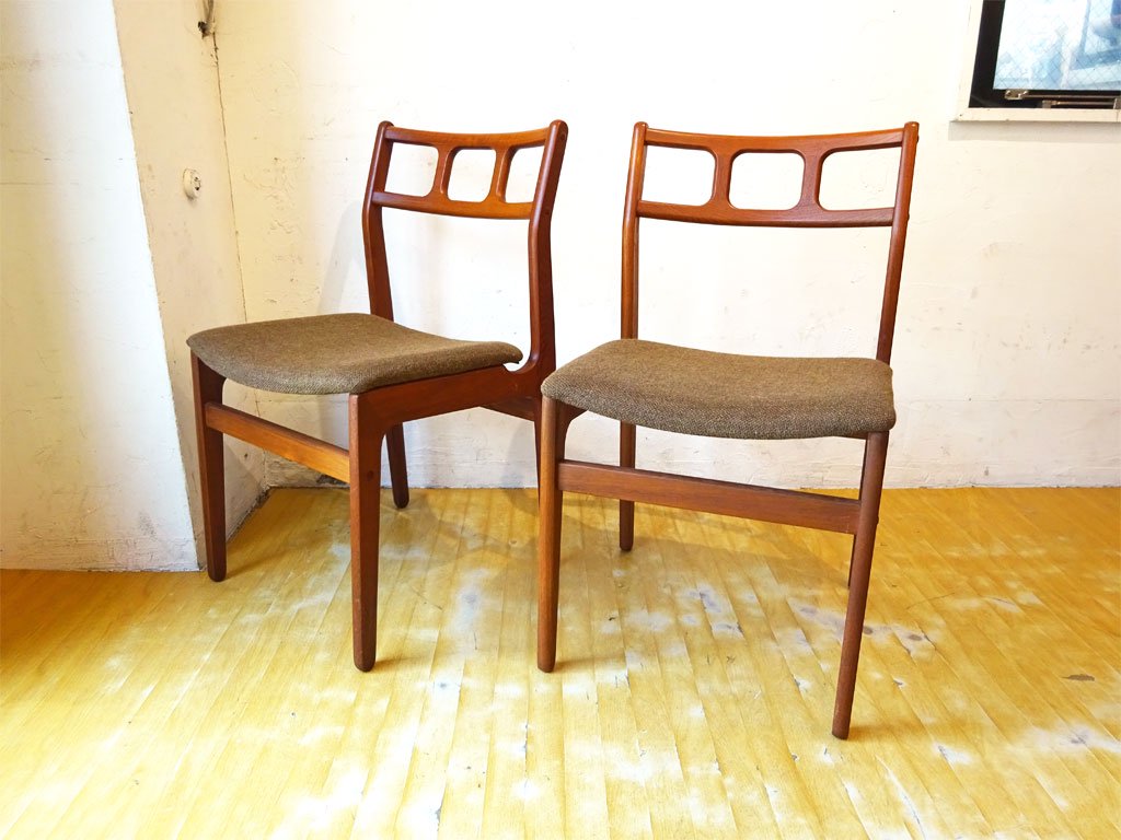 ディースキャン D-Scan ダイニングチェア 2脚セット Dining chair 2pcs チーク材 デンマーク ★