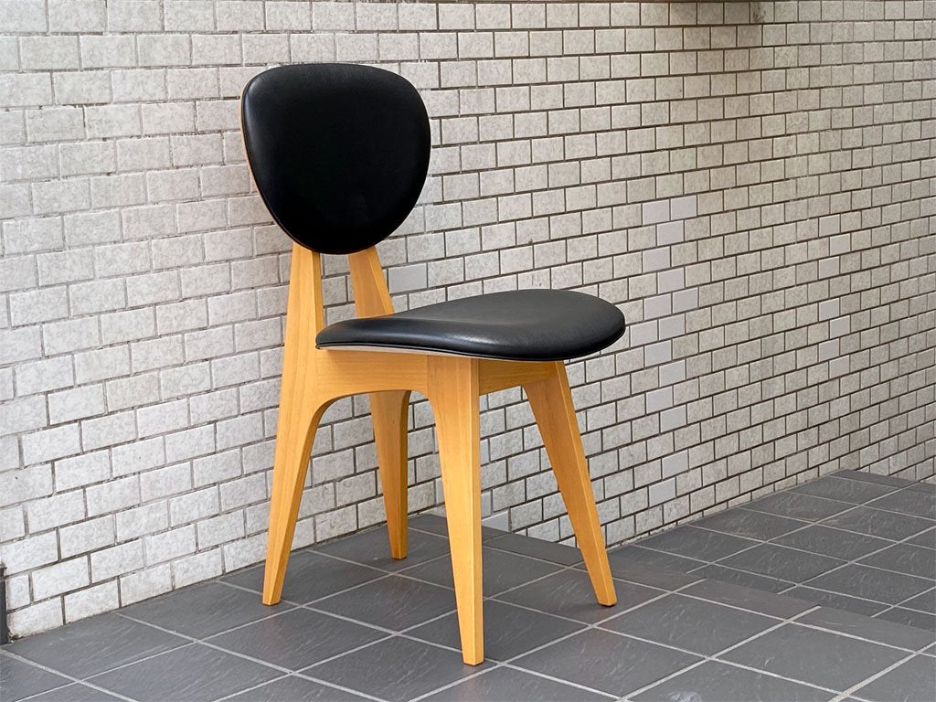 イデー IDEE ダイニングチェア DINING CHAIR 長大作 ブラック PVCレザー 食卓椅子 ジャパニーズモダン A ■