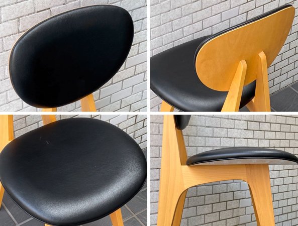 イデー IDEE ダイニングチェア DINING CHAIR 長大作 ブラック PVCレザー 食卓椅子 ジャパニーズモダン A ■