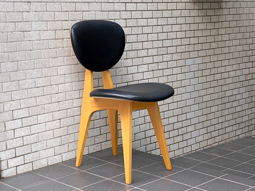 イデー IDEE ダイニングチェア DINING CHAIR 長大作 ブラック PVCレザー 食卓椅子 ジャパニーズモダン B ■