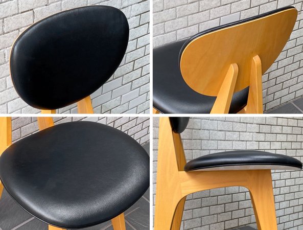 イデー IDEE ダイニングチェア DINING CHAIR 長大作 ブラック PVCレザー 食卓椅子 ジャパニーズモダン B ■