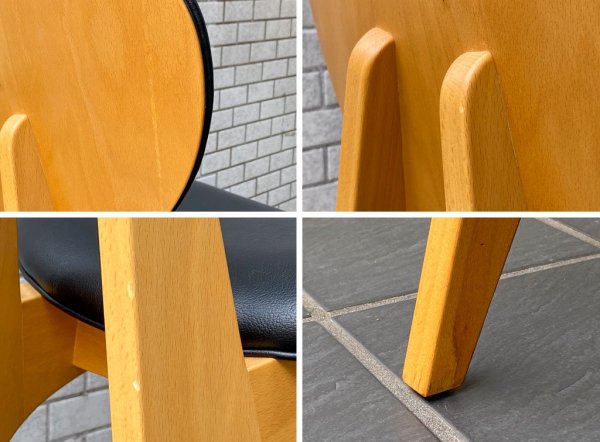 イデー IDEE ダイニングチェア DINING CHAIR 長大作 ブラック PVCレザー 食卓椅子 ジャパニーズモダン B ■