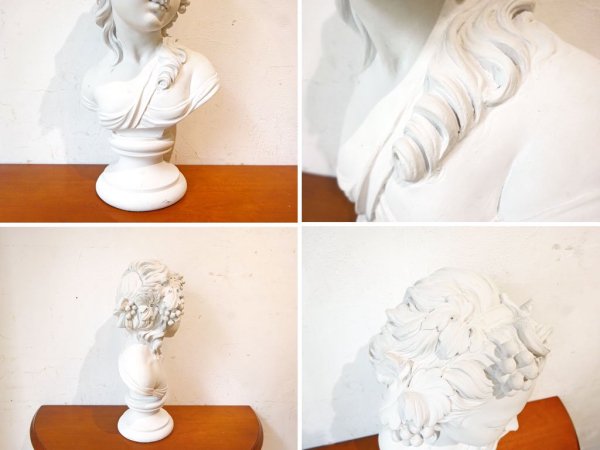 薔薇の少女 胸像 Plaster statue 石膏像 ジュゼッペ・ベッシ Giuseppe Bessi デッサン 絵画用品 ディスプレイ オブジェ ★