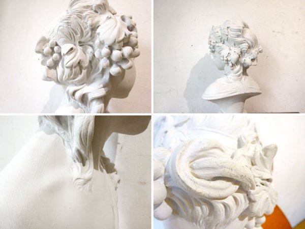 薔薇の少女 胸像 Plaster statue 石膏像 ジュゼッペ・ベッシ Giuseppe Bessi デッサン 絵画用品 ディスプレイ オブジェ ★