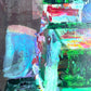 unknown アクリル画 抽象画 絵画 大判サイズ 130×194cm アバンギャルド 現代アート 現状品 ●