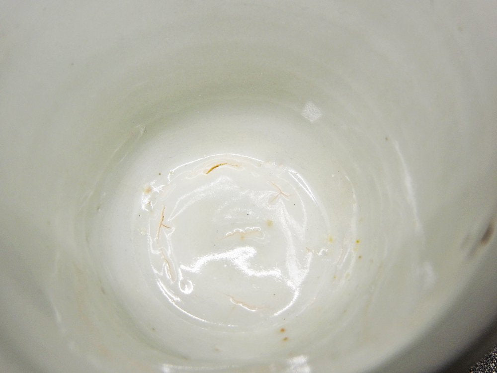 森岡由利子 白磁 酒杯 盃 Φ7cm 現代作家 A ●
