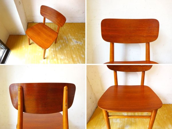 北欧ビンテージ チーク プライウッド ダイニングチェア teak plywood chair チーク材×ビーチ材 ミッドセンチュリーデザイン 北欧家具 ★