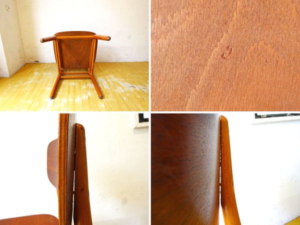 北欧ビンテージ チーク プライウッド ダイニングチェア teak plywood chair チーク材×ビーチ材 ミッドセンチュリーデザイン 北欧家具 ★