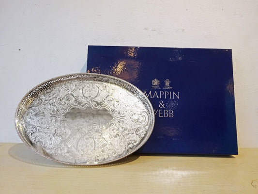 マッピン＆ウェッブ Mappin & Webb シルバープレート マッピンプレート オーバル 大皿 33.5cm 英国製 ★