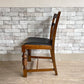 ロイズアンティークス Lloyd's Antiques ダイニングチェア オーク材 × PVCレザー ブラック 木彫り UKビンテージ Vintage 英国家具 B ●