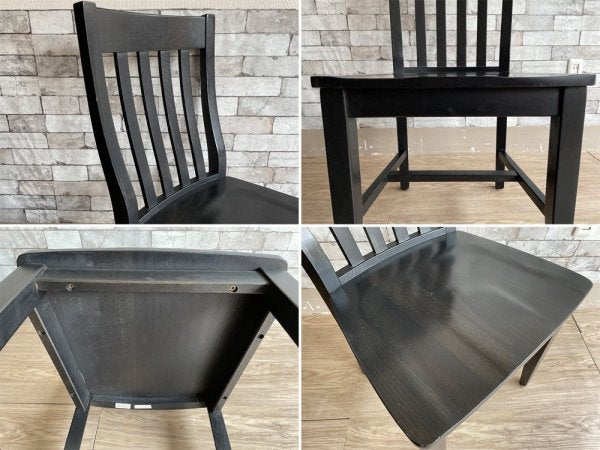 ポッタリーバーン Pottery Barn スクールハウスチェア Schoolhouse Chair ダイニングチェア ブラック 2脚セット A ●