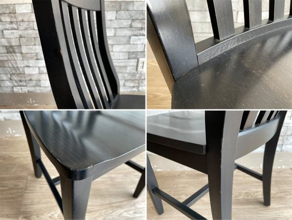 ポッタリーバーン Pottery Barn スクールハウスチェア Schoolhouse Chair ダイニングチェア ブラック 2脚セット A ●