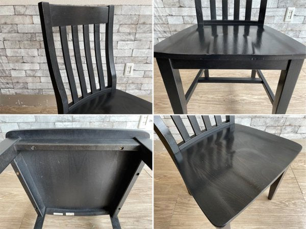 ポッタリーバーン Pottery Barn スクールハウスチェア Schoolhouse Chair ダイニングチェア ブラック 2脚セット A ●