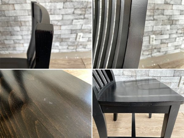 ポッタリーバーン Pottery Barn スクールハウスチェア Schoolhouse Chair ダイニングチェア ブラック 2脚セット A ●