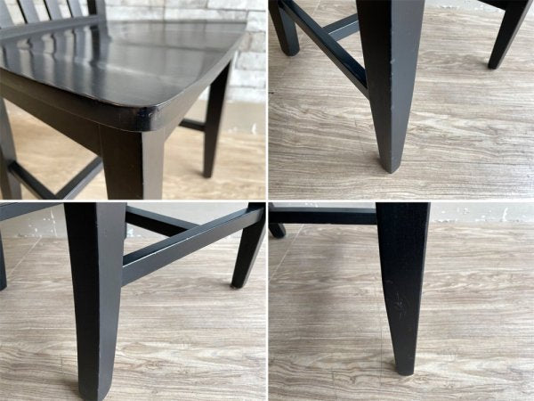 ポッタリーバーン Pottery Barn スクールハウスチェア Schoolhouse Chair ダイニングチェア ブラック 2脚セット A ●