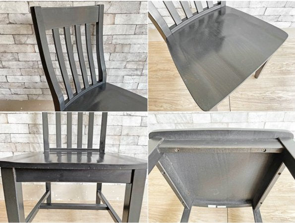 ポッタリーバーン Pottery Barn スクールハウスチェア Schoolhouse Chair ダイニングチェア ブラック 2脚セット B ●