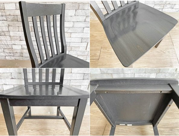 ポッタリーバーン Pottery Barn スクールハウスチェア Schoolhouse Chair ダイニングチェア ブラック 2脚セット B ●