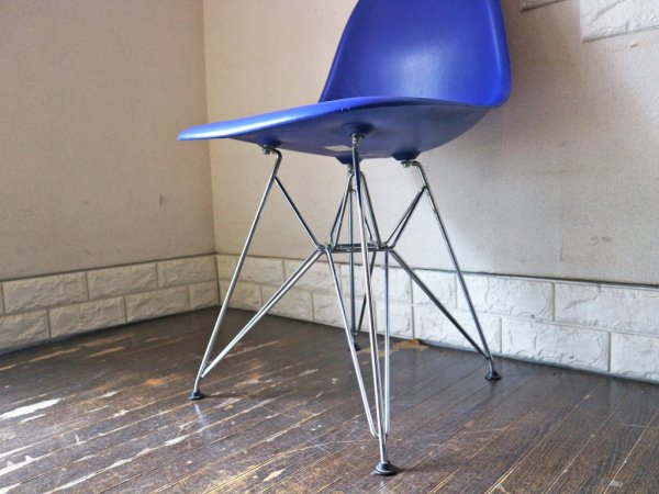 ヴィトラ vitra サイド シェルチェア ポリプロピレン製 ブルー エッフェルベース C&R イームズ Eames ミッドセンチュリー 現状品 ◎