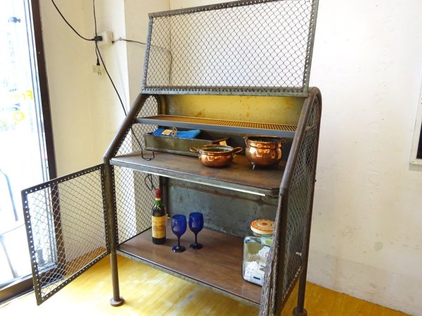 インダストリアル アイアン ワイヤー ディスプレイケース キャビネット Industrial Iron Wire Display case cabinet ★