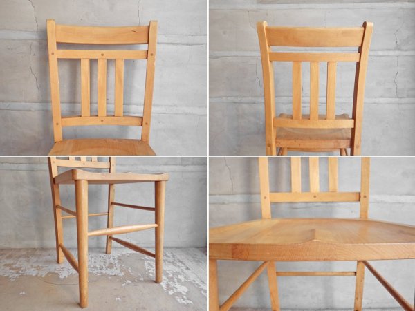フランス ビンテージ French Vintage ダイニングチェア ビーチ材 木味 クラフト 店舗什器♪