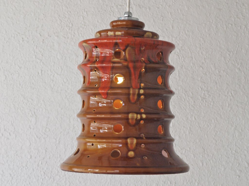 西ドイツ ビンテージ West German vintage ファットラバ Fat Lave 西ドイツセラミック ペンダントライト W.German art pottery 照明 陶器 希少 ◇