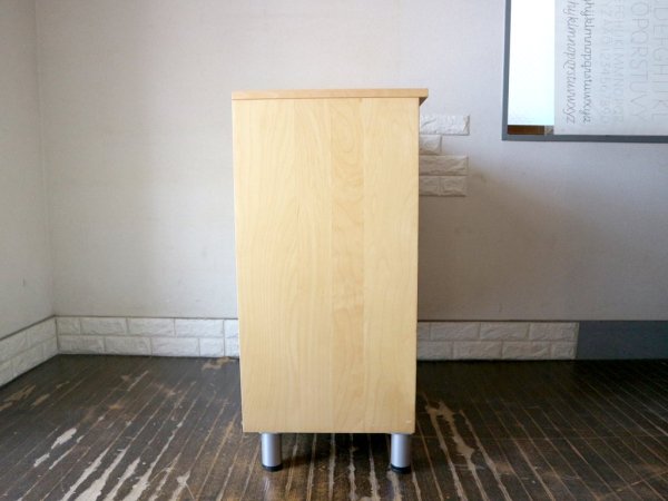edsbyn office furniture ロールドア × 引き出し3段 ミドルキャビネット 蛇腹 鍵付 棚板欠品 ナチュラル オフィス家具 北欧 スウェーデン ◎