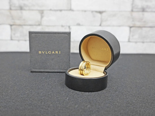 ブルガリ BVLGARI ビーゼロワン B.zero1 2バンド リング 指輪 K18PG 共箱付き ●