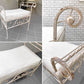 アンティークスタイル Antique Style アイアンベンチ ガーデンベンチ スツール ホワイトペイント シャビーシック ■