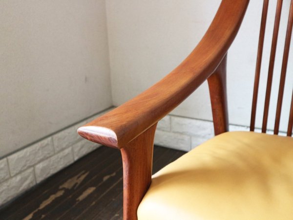 BC工房 チーク無垢材 だんらん工芸椅子 ワイドサイズ ラウンジチェア レザー張り クラフトチェア  ◎