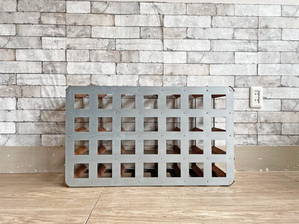 インダストリアルスタイル Industrial Style 35ボトル ワインラック ボトルラック ダークブラウン × スチール シンプル ●