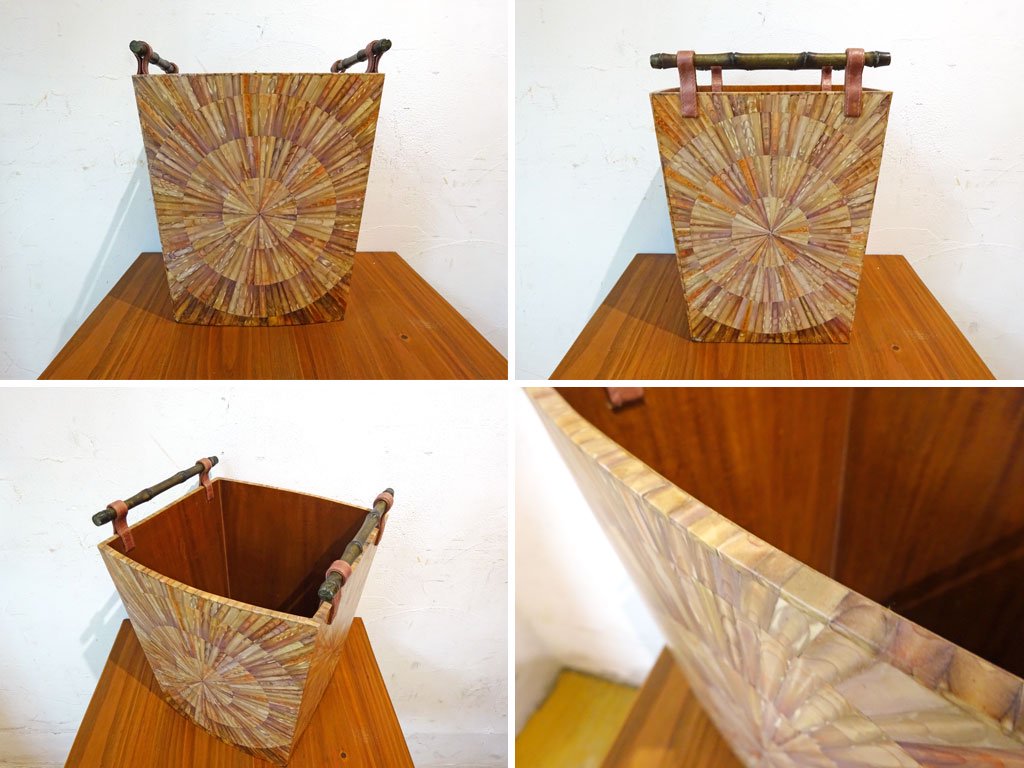 R＆Y Augousti Paris リア＆イオーリ・オーグスティ パリ ダストボックス Dust box シェルインレイ 貝細工 象嵌 アイアンハンドル ★