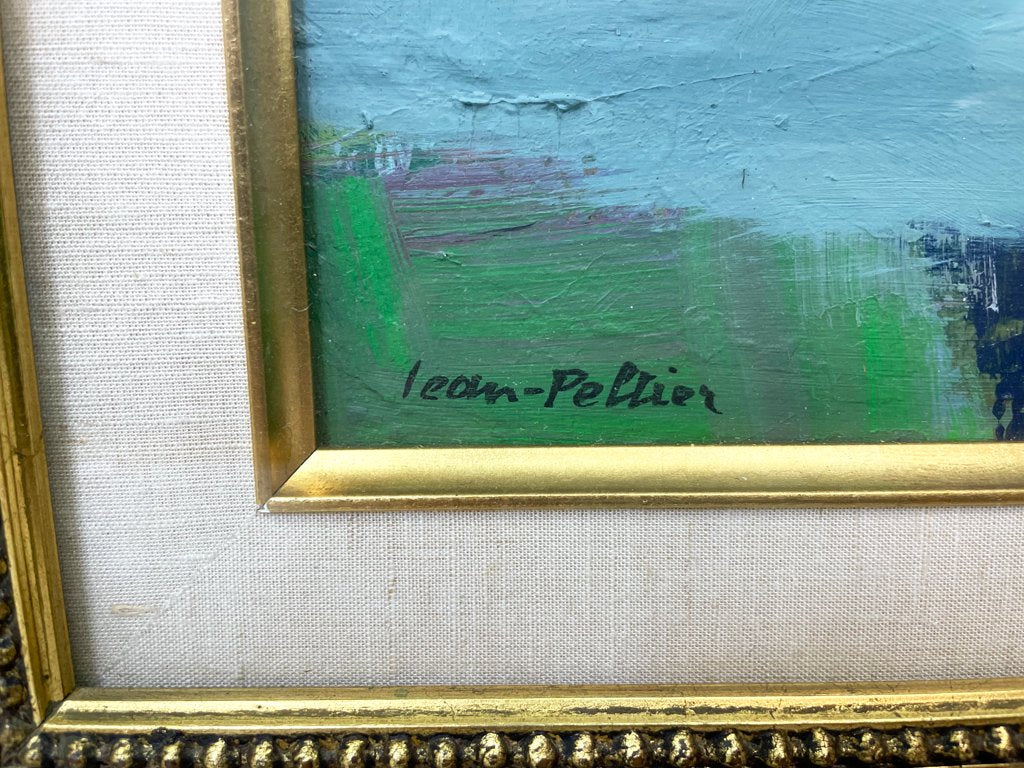 ジャン ペルティエ JEAN PELTIER セーヌの岸辺 油彩画 油絵 F6号 風景画 フランス 作家証明書付き ●