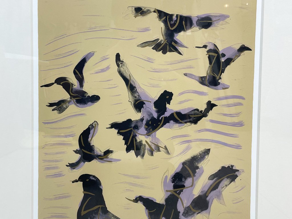 池田満寿夫 リトグラフ 善光寺の鳩 版画 額装品 7/100 ●