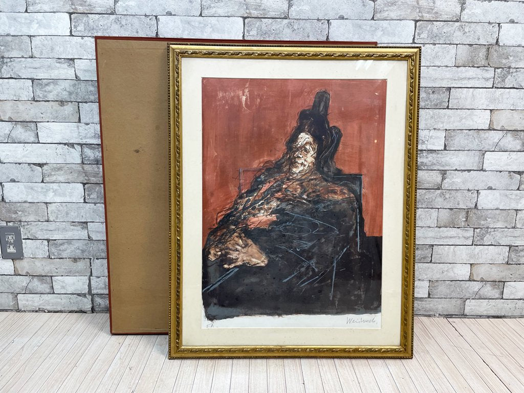 クロード・ワイズバッシュ Claude Weisbuch クラウンルージュ リトグラフ 額装品 ●