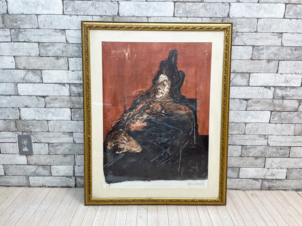 クロード・ワイズバッシュ Claude Weisbuch クラウンルージュ リトグラフ 額装品 ●