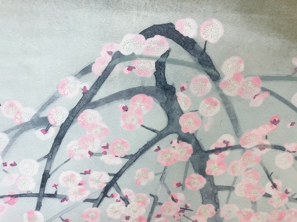 奥村土牛 リトグラフ 薄紅梅 日本画 額装品 ●