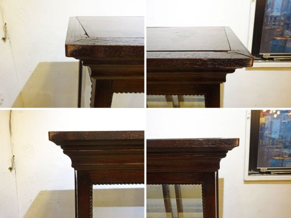 ジャパンビンテージ ガラスディスプレイ キャビネット 昭和レトロ 結霜硝子 対面ショーケース レストア済 ★