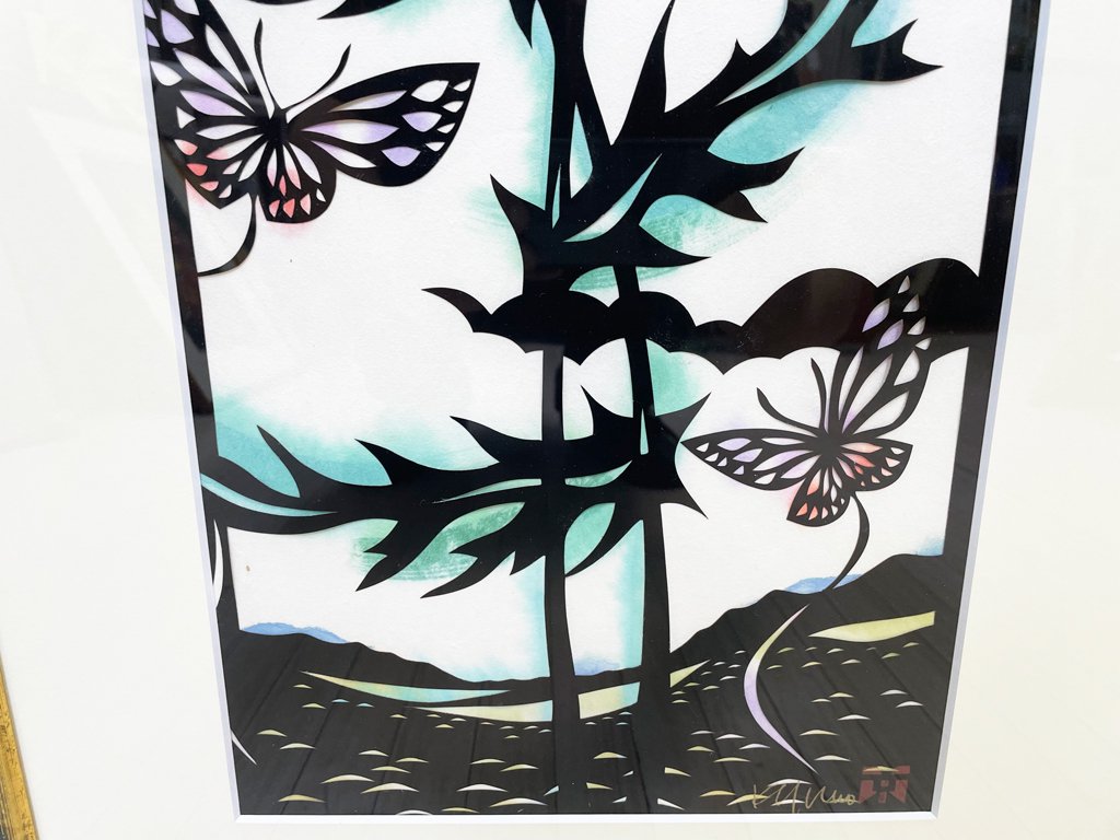 柳沢京子 切絵 原画 額装品 ●