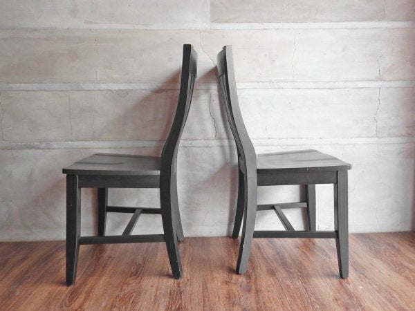 ポッタリーバーン Pottery Barn スクールハウスチェア Schoolhouse Chair ダイニングチェア ブラック 2脚セット ♪