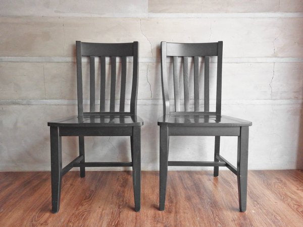 ポッタリーバーン Pottery Barn スクールハウスチェア Schoolhouse Chair ダイニングチェア ブラック 2脚セット ♪